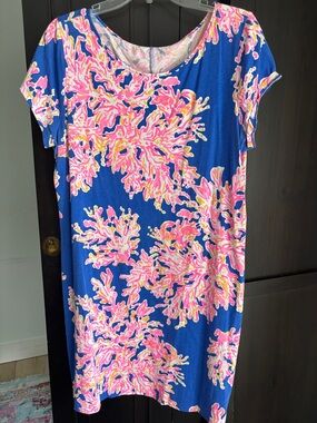 Blue & Pink Floral Shift Dress